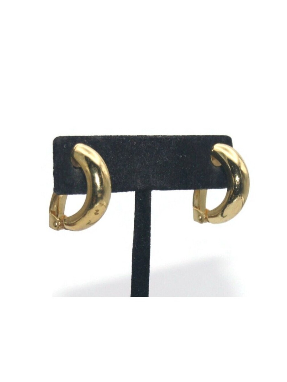 Vintage Gold Tone Half Hoop Clip on Earrings.
